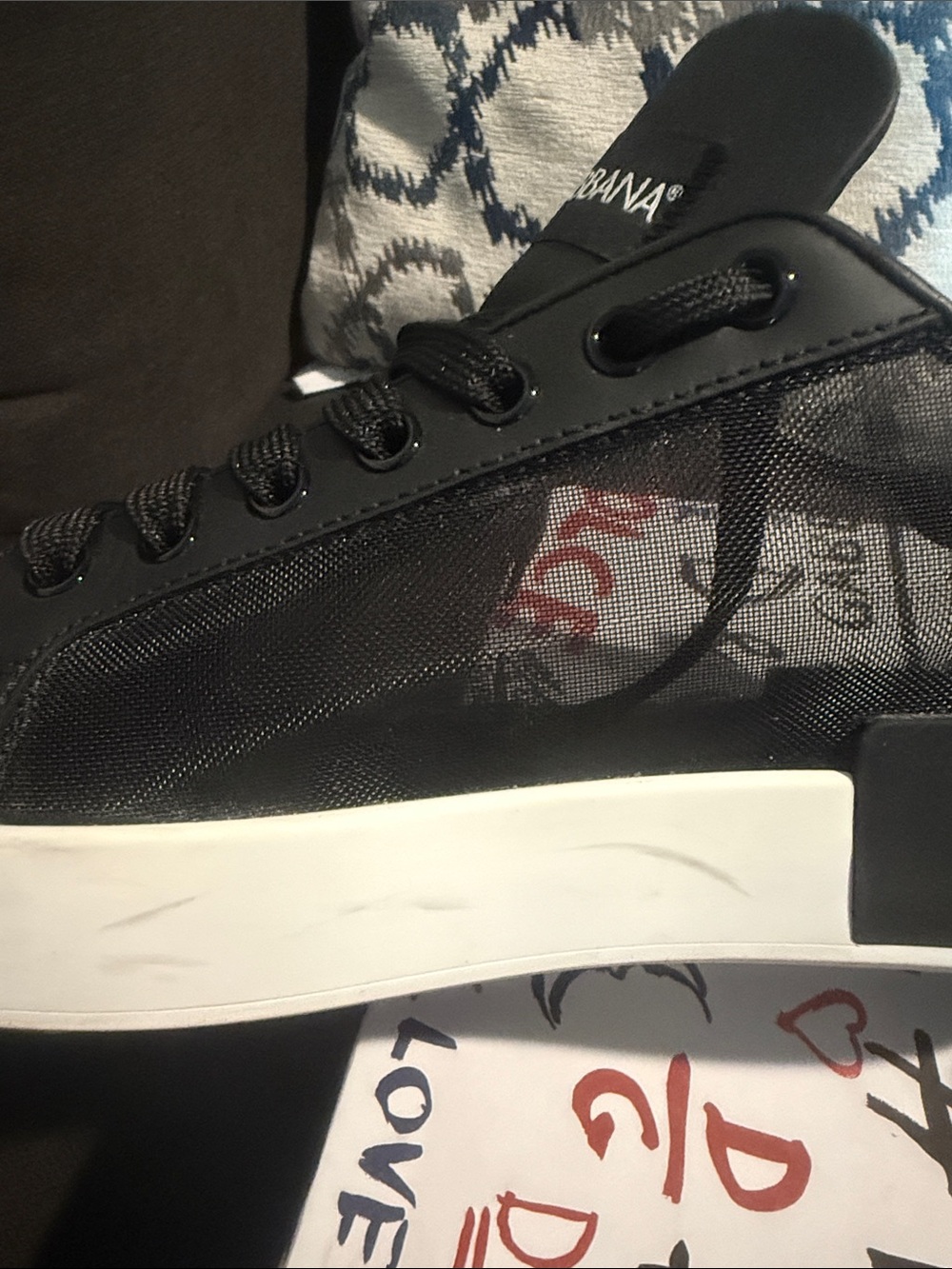 Dolce & Gabbana Black Leather Low-Top Sneakers with White Outsole - Picture 2 of 7